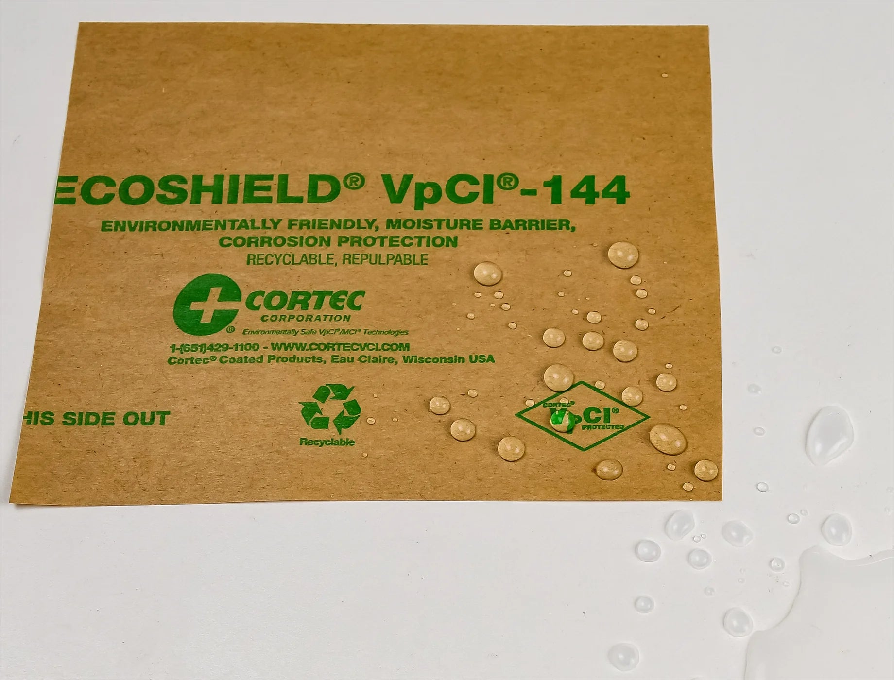 Papel kraft con recubrimiento de barrera multimetal EcoShield VpCI-144 CORTEC